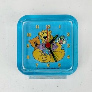Bear In The Big Blue House Vintage Y2K Jim Henson Mini Blue Alarm Clock WORKS